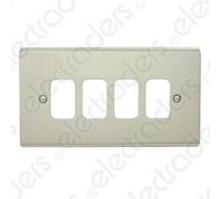 DETA G3424SC/4 Gang Grid Plate - Satin Chrome