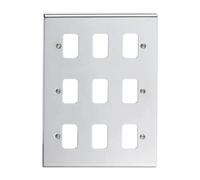 Deta G3427Ch 'slimline Decor' Grid Switch Cover Plate - Polished Chrome 9 Gang