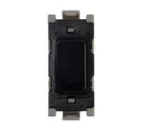 Deta G3514BK Gridswitch 20 Amp Double Pole Unmarked (Black)