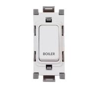 Deta G3559 Grid Switch 20 Amp Double Pole White marked 'Boiler' (White)