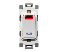 Deta G3572 Grid Switch 20 Amp Double Pole with Neon Marked 'Hob' (White)