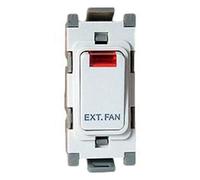 Deta G3573 Grid Switch 20 Amp Double Pole with Neon Marked 'EXT Fan' (White)