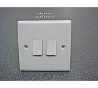 Deta S1204 Twin Light Switch 2 Gang 10 Amp SP 2 Way