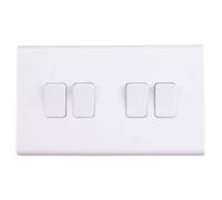 Deta S1244 Slimline Light Switch 4 Gang 2 Way Sp 10 Amp