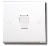 Deta S1246 Slimline 1 Gang Intermediate Switch, Rocker Actuator, ON-OFF Operation, White