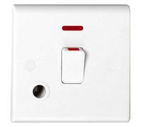 Deta S1393 Slimline Double Pole Switch With Neon & Flex Outlet - 20 Amp