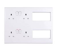 Deta S1985 Slimline Multimedia Lounge Plate With 4 X 13A Sockets + 8 Euromodule Spaces