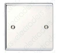 Deta SD1200CH Blank Plate - 1 Gang (Polished Chrome)