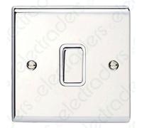 Deta SD1246CHW Light Switch 10 Amp 1 Gang Intermediate (Polished Chrome/White Insert)