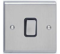 Deta Sd1246Scb Light Switch 10 Amp 1 Gang Intermediate (Satin Chrome / Black Insert)