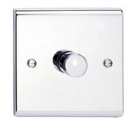 Deta SD1414CH Universal LED Dimmer Switch 1 Gang 2 Way 3-250W Polished Chrome