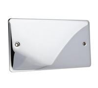 Deta Ve1201Ch 2G Double Gang Blanking Plate Wall Slimline Faceplate Chrome
