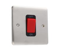 Deta Ve1300Ssb Cooker Switch 50A Double Pole Wall Faceplate Stainless Steel