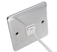 DETA VE1352CHW 1G Master BT Telephone Socket Primary Wall Faceplate Chrome White