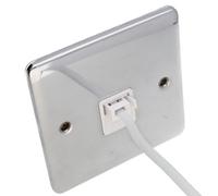 Deta Ve1352Chw 1G Master Bt Telephone Socket Primary Wall Faceplate Chrome White