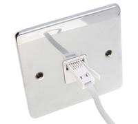 Deta Ve1353Chw Secondary Bt Telephone Socket Secondary Wall Faceplate Chrome White
