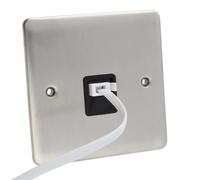 Deta Ve1353Ssb Secondary Bt Telephone Socket Secondary Faceplate Stainless Steel