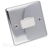 DETA VE1360CHW Un-Switched Fuse Spur 13A Wall Faceplate Chrome White Insert