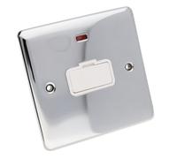 Deta Ve1361Chw Un-Switched Fuse Spur 13A Neon Wall Faceplate Chrome White