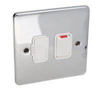 Deta Ve1370Chw Switched Fuse Spur 13A Wall Faceplate Chrome White