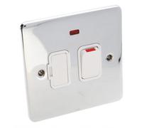 Deta Ve1371Chw Switched Fuse Spur 13A With Neon Faceplate Chrome White