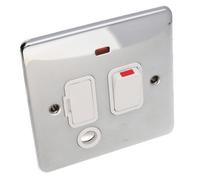 Deta Ve1373Chw Switched Fuse Spur 13A With Flex Outlet Faceplate Chrome White