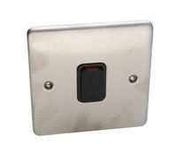 Deta Ve1390Ssb Single 20A Switch Double Pole Wall Faceplate Stainless Steel