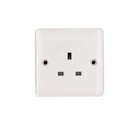 Deta Vimark VP1206 Pro White Moulded 1 Gang 13A Unswitched Socket