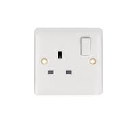 Deta Vimark VP1207DP Pro White Moulded 1 Gang 13A Switched Socket DP