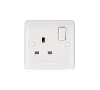 Deta Vimark VP1207SP Pro White Moulded 1 Gang 13A Switched Socket SP