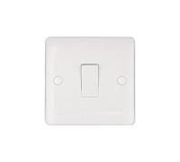 Deta Vimark VP1249 Pro White Moulded 1 Gang 2 Way 10AX Plate Switch Marked "Press"