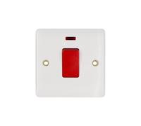 Deta Vimark VP1300N Pro White Moulded 50A DP Switch with Neon