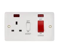 Deta Vimark VP1302N Pro White Moulded Cooker Control Unit with Neon Red Switch
