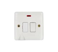 Deta Vimark VP1375 Pro White Moulded 13A Switched Spur with Neon & Bottom Flex Outlet