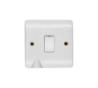 Deta Vimark VP1392 Pro White Moulded 20A DP Switch with Flex Outlet