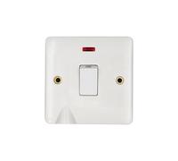 Deta Vimark VP1393 Pro White Moulded 20A DP Switch with Neon & Flex Outlet