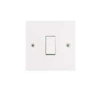 Deta Vimark VS1202 White Moulded Square Edge 1 Gang 1 Way 10AX Plate Switch