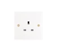 Deta Vimark VS1206 White Moulded Square Edge 1 Gang 13A Unswitched Socket