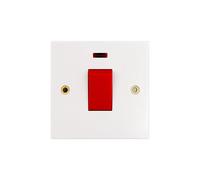 Deta Vimark VS1300N White Moulded Square Edge 50A DP Switch Neon