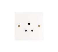 Deta Vimark VS1331 White Moulded Square Edge 5A Unswitched Socket Round Pin