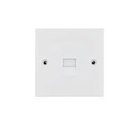 Deta Vimark VS1352 White Moulded Square Edge Single Master Telephone Outlet