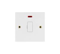 Deta Vimark VS1361 White Moulded Square Edge 13A Unswitched Connection Unit with Neon