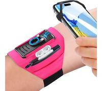 Detachable & 360° Rotatable Armband - Reflective Strap with Zipper Pocket Holder Bag - Compatible with iPhone 16 15 14 Pro Max Plus Samsung Galaxy Note for Running Workout Exercise Walking & Sports