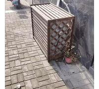 Detachable Air Conditioning Cover for Outside Units, 96x40x89cm Balcony Fence Privacy Louvered Frame Screen Solid Wood Freestanding Enclosure Central Air Conditioner Cover for Balcony Condenser (Size
