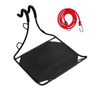 Detachable Bike Cargo Rack, Install, Black shelf red rope