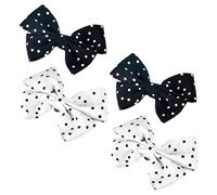 Detachable Bow Shoe Clips Easy Installation Wide Compatibility for Women 2 Pairs Featuring Polka Dot Bowknot Design, Made of Fabric and Metal for High Heels Shoes, for Wedding