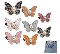Detachable Butterfly Clips, Butterfly Pant Waist Tightener, Instant waist buckle that does not require sewing,Cute jeans buckle pin waist tightener, adjustable waist buckle clip (A# 8pcs)
