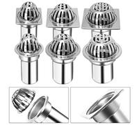 Detachable Cap Floor Drain Cover for Balcony and Roof Drain Pipes Made from Stainless Steel to Prevent Blockage by Debris and Small Animals (Round 5inch)