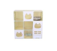 Detachable Cat House, Multi-Tier Cat Cage with Litter Box | Modular Cat Enclosure Indoor Playpen for 1-3 Cats, Ferrets, Small Animals White L