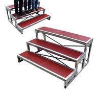 Detachable Choral Riser Steps with Lectern, Anti-Slip Tiered Staircase Stand for Classroom and Church